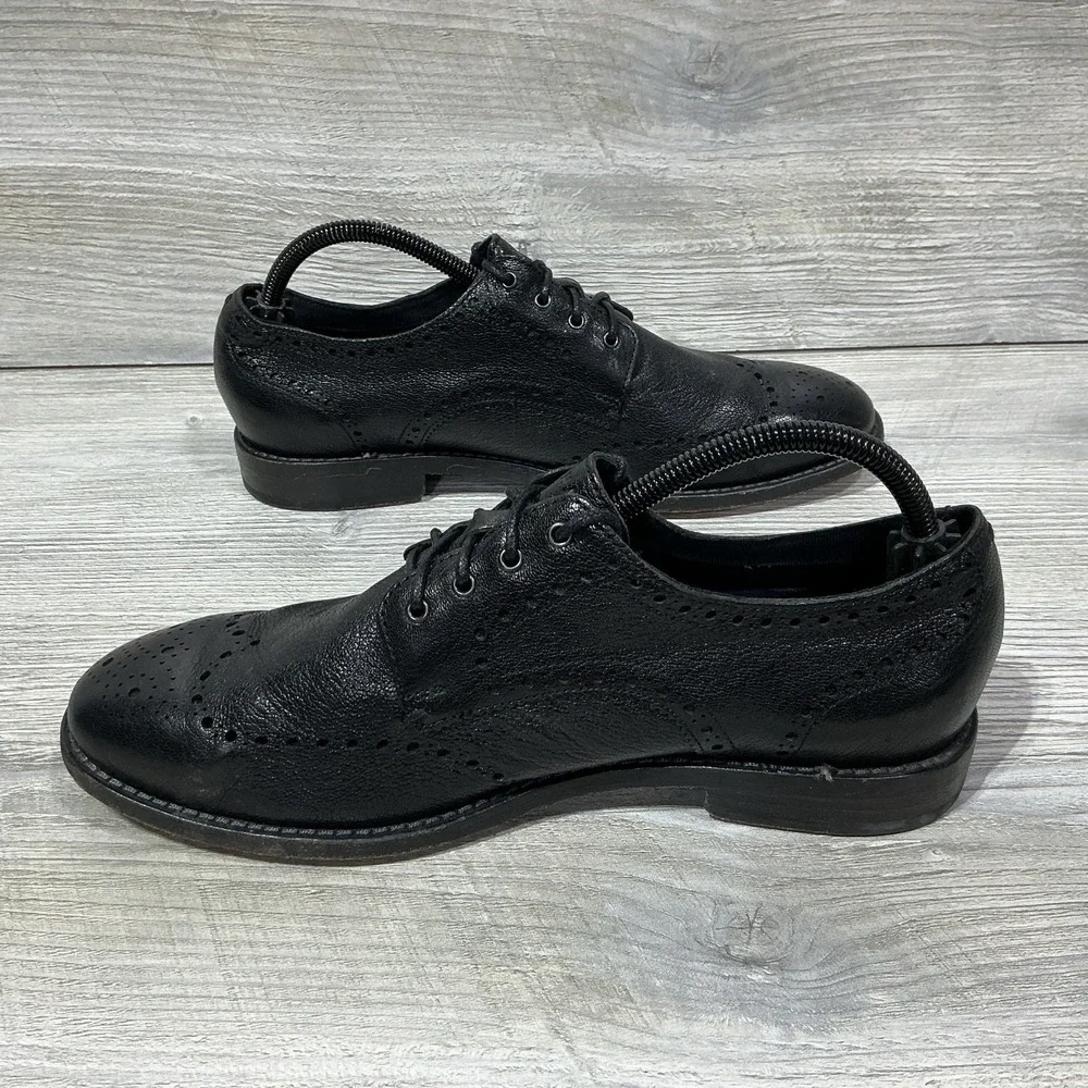 Cole Haan Grand 360 Feathercraft Wingtip Oxford Shoes Black C32144 Mens Size 8.5